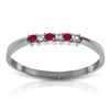 Image 1 : 0.11 ctw Ruby & Diamond Ring Jewelry 14KT White Gold