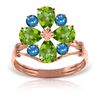 Image 1 : 2.43 ctw Peridot & Blue Topaz Ring Jewelry 14KT Rose Gold