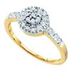 Image 1 : 0.20CT Diamond Cluster 10KT Ring Yellow Gold