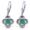 Image 1 : 1.10 ctw Emerald Earrings Jewelry 14KT White Gold