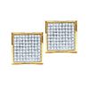 Image 1 : 0.85CT Diamond Micro-Pave 10KT Earrings Yellow Gold