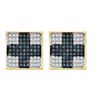 Image 1 : 0.25CT Diamond Micro-Pave 10KT Earrings Yellow Gold