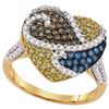 Image 1 : 1.0CT Diamond Heart 10KT Ring Yellow Gold