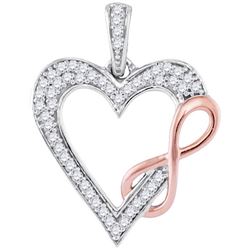 0.10CT Diamond Heart 10KT Pendant 2Tone Gold