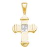 Image 1 : 0.05CT Diamond Cross 10KT Pendant Yellow Gold