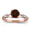 Image 1 : 1.07 ctw Garnet & Diamond Ring Jewelry 14KT Rose Gold