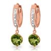 Image 1 : 2.63 ctw Peridot & Diamond Earrings Jewelry 14KT Rose Gold