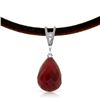 Image 1 : 15.51 ctw Ruby & Diamond Necklace Jewelry 14KT White Gold