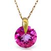 1 ctw Pink Topaz Necklace Jewelry 14KT Yellow Gold