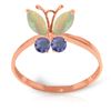 0.70 ctw Opal & Tanzanite Ring Jewelry 14KT Rose Gold