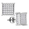 1CT Diamond Square 10KT Earrings White Gold