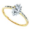 Image 1 : 0.10CT Diamond Cluster 10KT Ring Yellow Gold