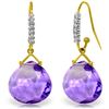 17.18 ctw Amethyst & Diamond Earrings Jewelry 14KT Yellow Gold