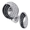 0.20CTW White and Black Diamond Micro-Pave 10KT Earrings White Gold