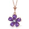 2.22 ctw Amethyst & Diamond Necklace Jewelry 14KT Rose Gold