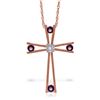 0.43 ctw Amethyst & Diamond Necklace Jewelry 14KT Rose Gold