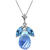 7.2 ctw Blue Topaz Necklace Jewelry 14KT White Gold