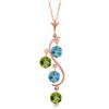 2.3 ctw Blue Topaz Necklace Jewelry 14KT Rose Gold
