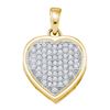 0.20CT Diamond Heart 10KT Pendant Yellow Gold