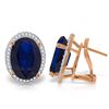 13.16 ctw Sapphire & Diamond Earrings Jewelry 14KT Rose Gold