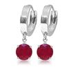 Image 1 : 2.5 ctw Ruby Earrings Jewelry 14KT White Gold