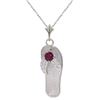 Image 1 : 0.15 ctw Ruby Necklace Jewelry 14KT White Gold