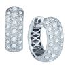 Image 1 : 0.85CT Diamond Hoops 14KT Earrings White Gold