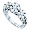 Image 1 : 2.0CT Diamond 3-Flower 14KT Ring White Gold