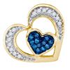 Image 1 : 0.05CT Diamond Heart 10KT Pendant Yellow Gold