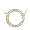 Image 1 : 0.50CT Diamond Circle 10KT Necklace Yellow Gold