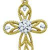 Image 1 : 0.10CT Diamond Cross 10KT Pendant Yellow Gold