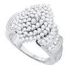 Image 1 : 1CT Diamond Cluster 10KT Ring White Gold