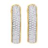 Image 1 : 0.50CT Diamond Hoops 10KT Earrings Yellow Gold