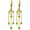 Image 1 : 3 ctw Peridot Earrings Jewelry 14KT Yellow Gold