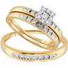 Image 1 : 0.10CT Diamond Trio Set 10KT Ring Yellow Gold