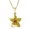 Image 1 : 0.10 CTW Ruby Necklace Jewelry 14KT Yellow Gold