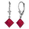 Image 1 : 2.9 ctw Ruby Earrings Jewelry 14KT White Gold