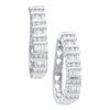 Image 1 : 1CT Diamond Hoops 14KT Earrings White Gold