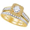 Image 1 : 1CT Diamond Bridal 14KT Ring Yellow Gold