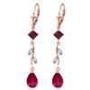 Image 1 : 3.97 ctw Ruby & Diamond Earrings Jewelry 14KT Rose Gold