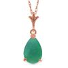Image 1 : 1 ctw Emerald Necklace Jewelry 14KT Rose Gold