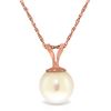 Image 1 : 2 ctw Pearl Necklace Jewelry 14KT Rose Gold