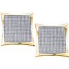 Image 1 : 0.05CT Diamond Micro-Pave 10KT Earrings Yellow Gold