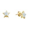 Image 1 : 0.05CT Diamond Micro-Pave 10KT Earrings Yellow Gold