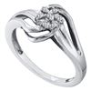 Image 1 : 0.05CT Diamond Flower 10KT Ring White Gold