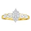 Image 1 : 0.10CT Diamond Cluster 10KT Ring Yellow Gold