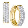 Image 1 : 1.80CT Diamond Hoops 10KT Earrings Yellow Gold