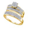 Image 1 : 0.35CT Diamond Trio Set 10KT Ring Yellow Gold