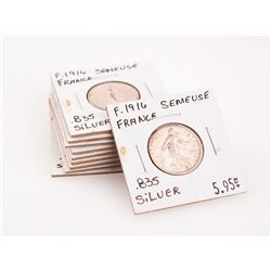 10 x 1916 Semeuse 1 Franc - Silver .835
