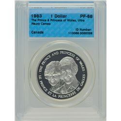 1983 1$ PF-68 The Prince & Princess of Wales - Ultra Heavy Cameo